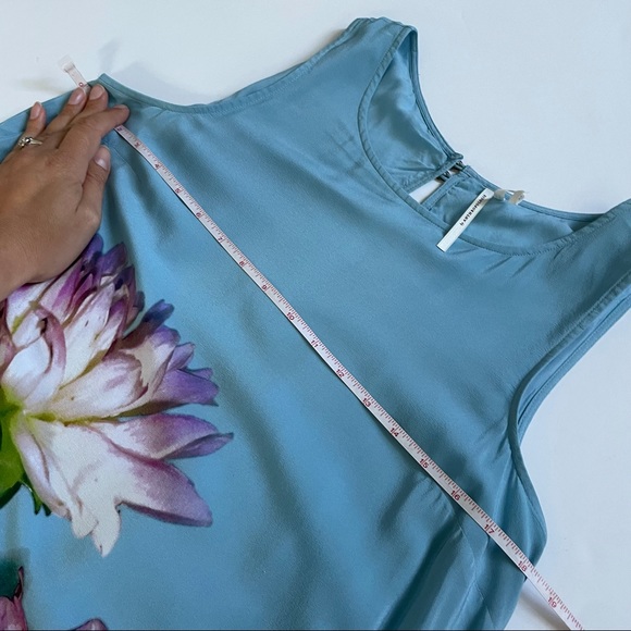 Anthropologie Blue & Purple Flower Tank Dress 8 - Picture 9 of 15